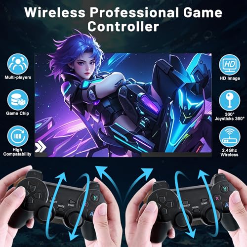 Wireless Retro Game Console with 20000+ Games, 9 Emulators, 4K Output, 2.4GHz Controller, 64G Z8202