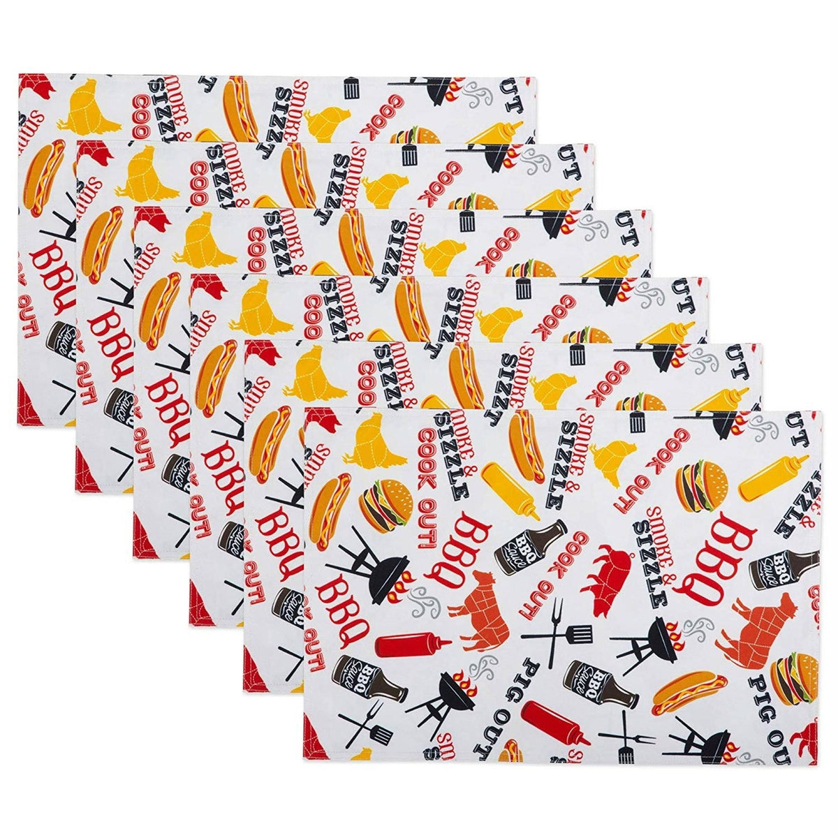 Outdoor Placemat Set of 6 Red K263