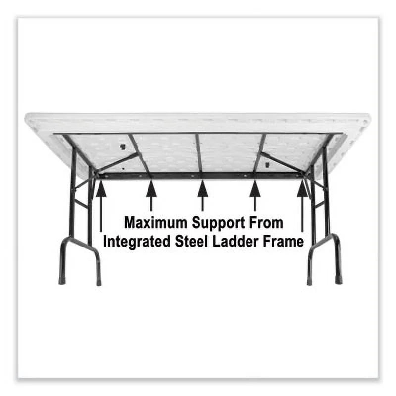 Adjustable Folding Tables, Rectangular, 72" x 30" x 22" to 32", Red Top, Black Base L797498