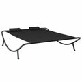 Outdoor Lounge Bed with 2 Pillows Fabric Steel Frame K740