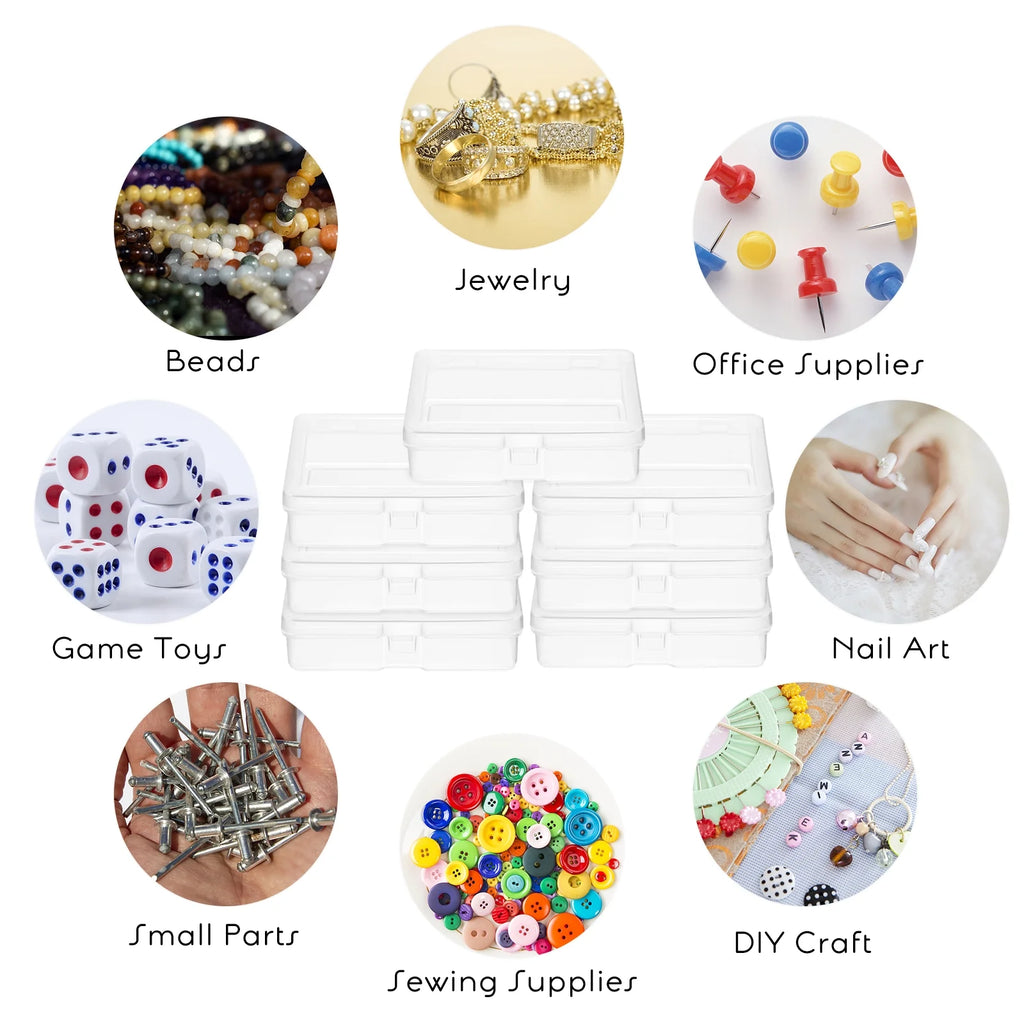 96 Pcs Mini Clear Plastic Boxes M7155