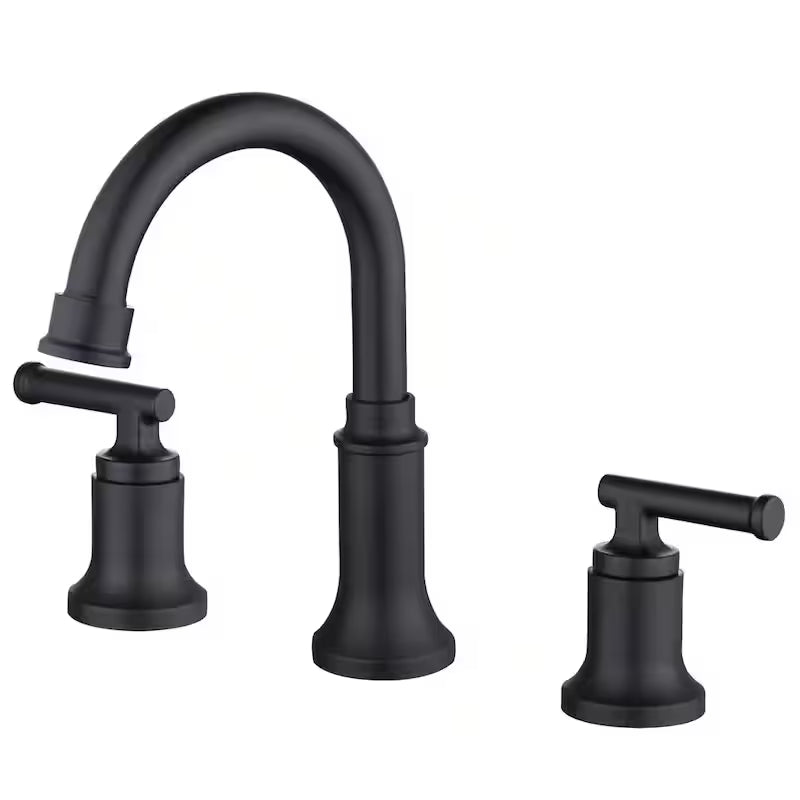 8 in. Widespread Double-Handle High-Arc Bathroom Faucet in Matte Black S516998