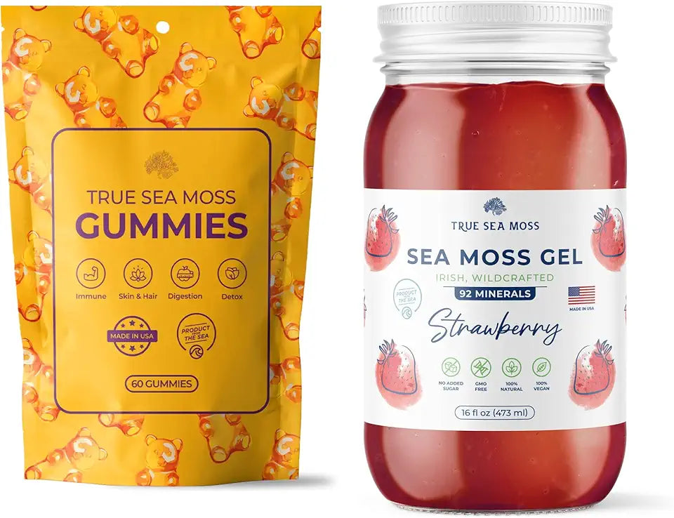 Sea Moss Gummies Pouch & Strawberry Sea Moss Gel H935