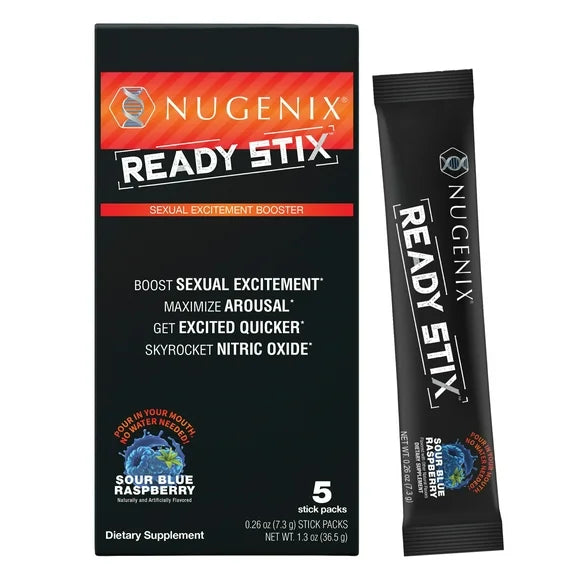 Men's Excitement Booster Supplement 5 Packets Sour Blue Raspberry Powder S690