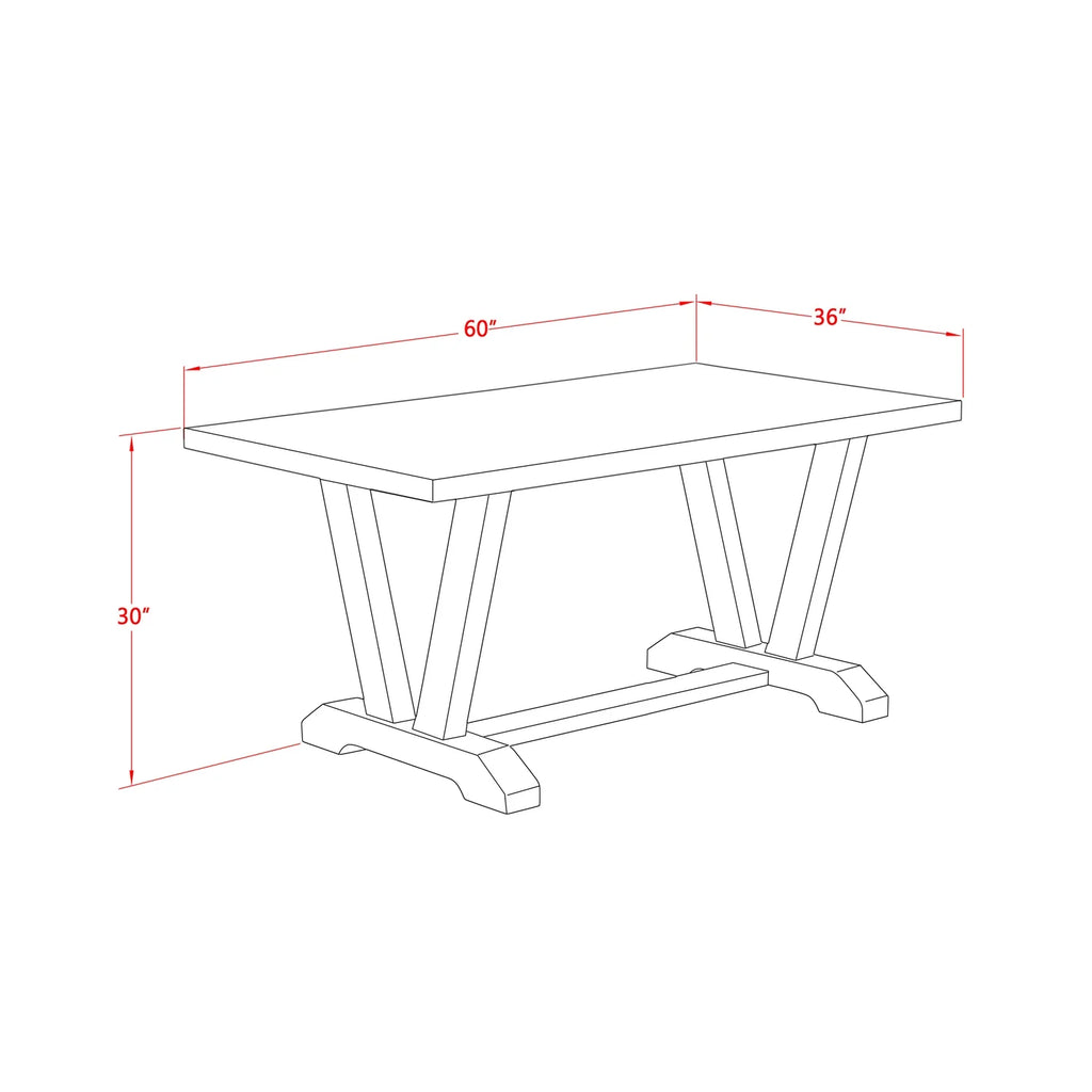 6-Piece Dining Table Set with Bench W376318