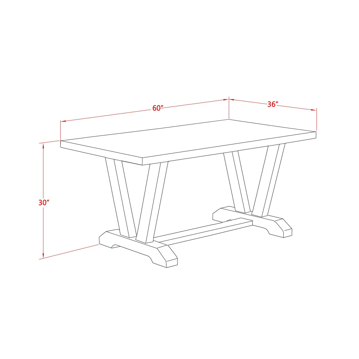 6-Piece Dining Table Set with Bench W376318