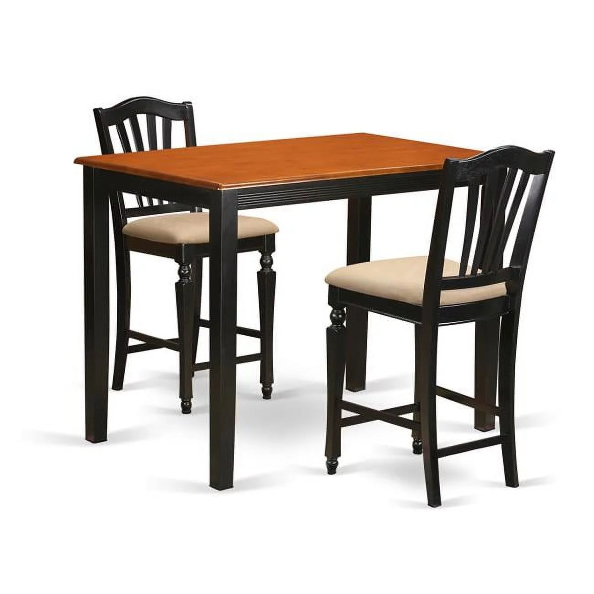 Counter Height Pub Table & 2 Chairs Black I399