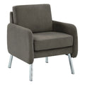 Charcoal Fabric Lounge Chair with Chrome Legs W15268