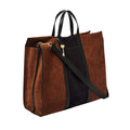 Black Brown Suede Tote G9093