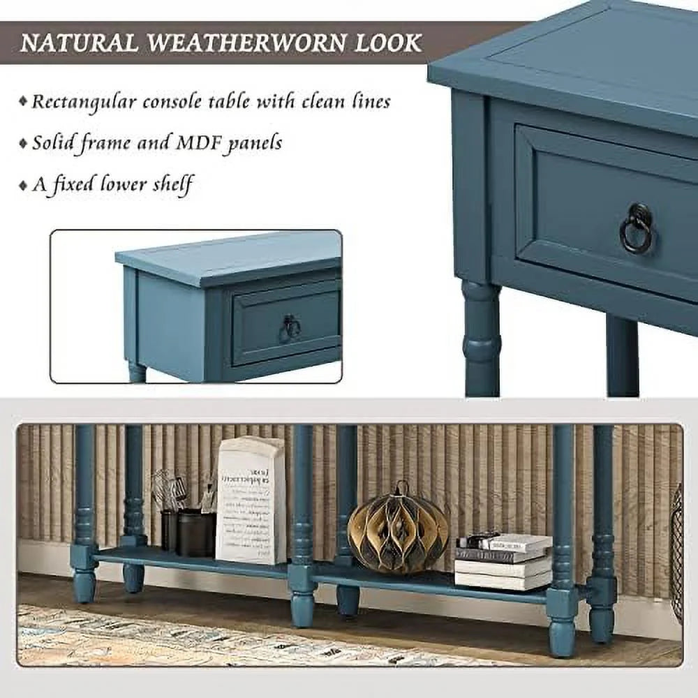 Console Table with 2 Drawers Wooden Narrow Sofa Table I210697