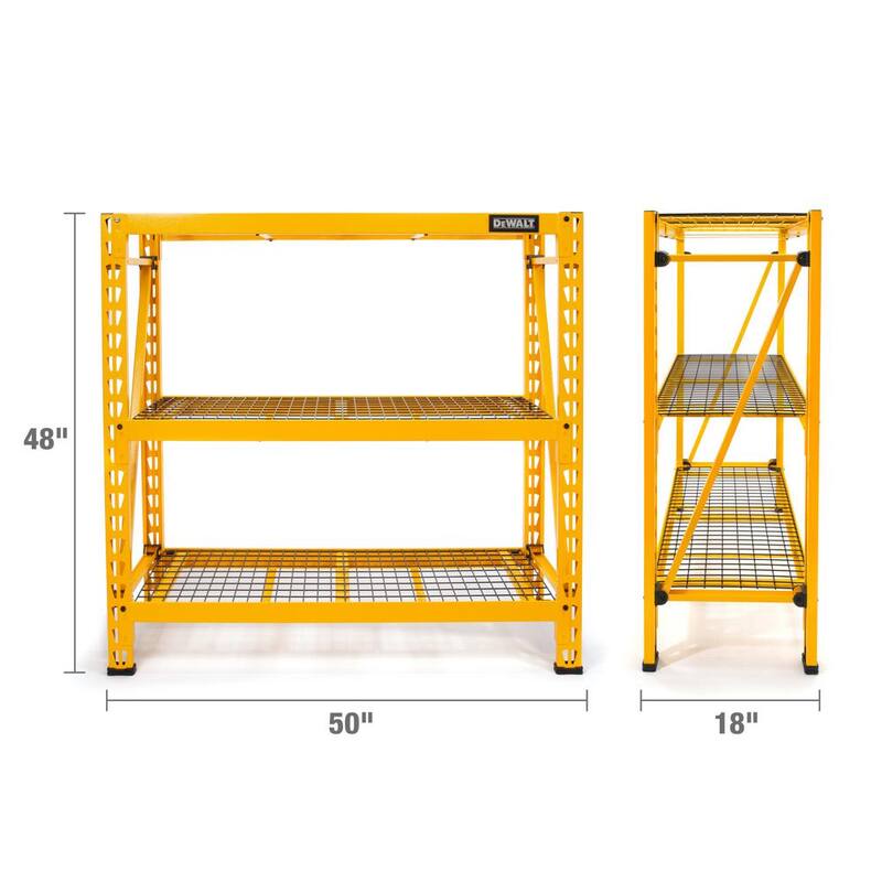 Yellow 3-Tier Wire Steel Shelving Unit S38206