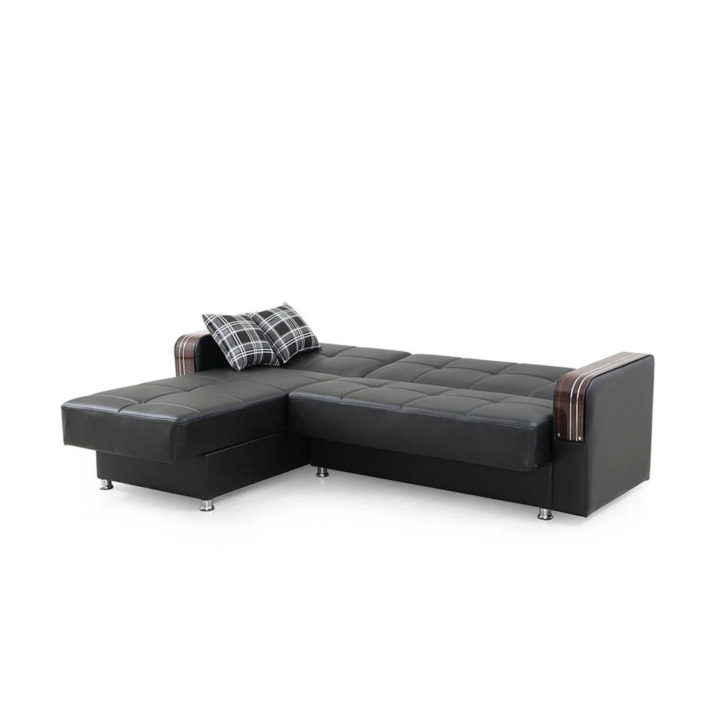 Black Reversible Sectional Sofa F678