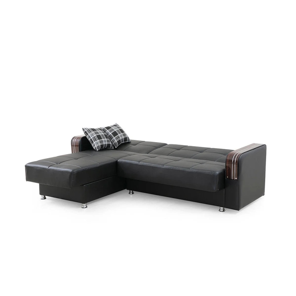 Black Reversible Sectional Sofa F678