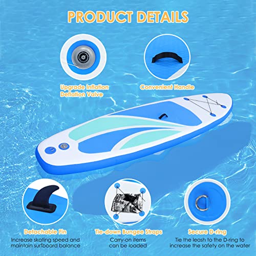 Inflatable Stand Up Paddle Board 10'4" Ultra-Light Non-Slip Deck H560