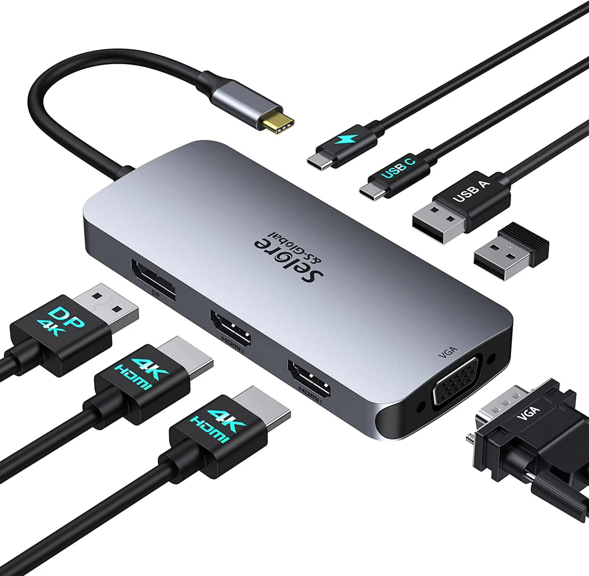 USB C Docking Station Dual Monitor 8-in-1 N4816