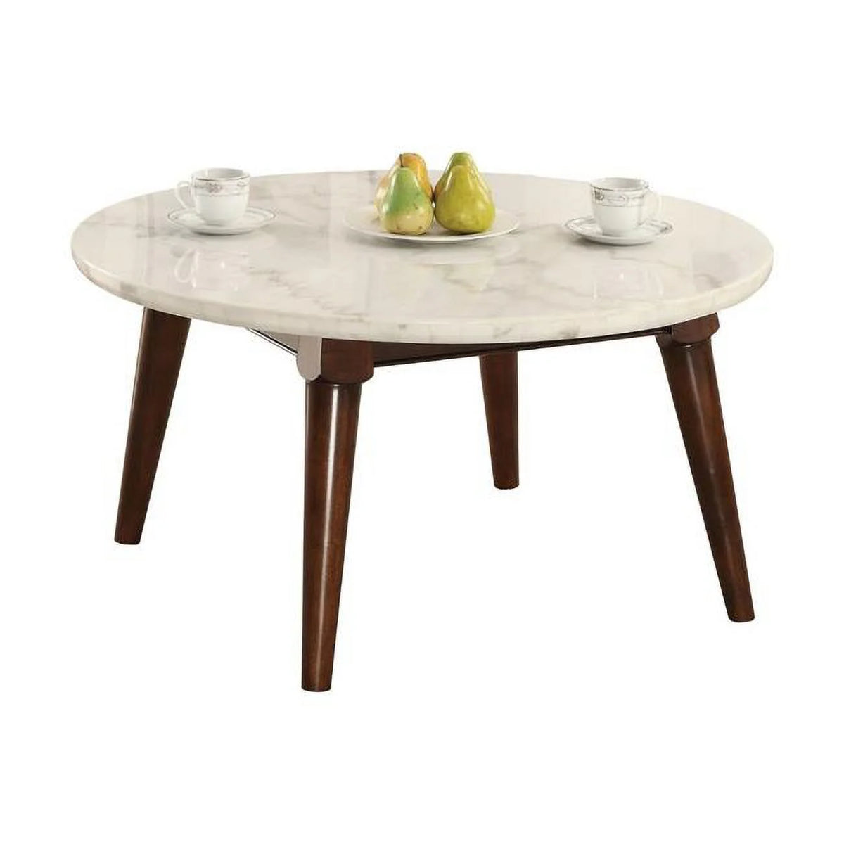 Walnut Marble Round Coffee Table A344096