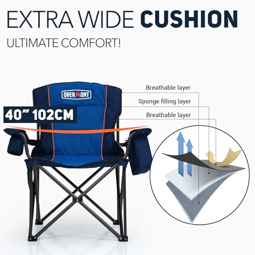 Oversized Folding Camping Chair with Padded Cushion S342