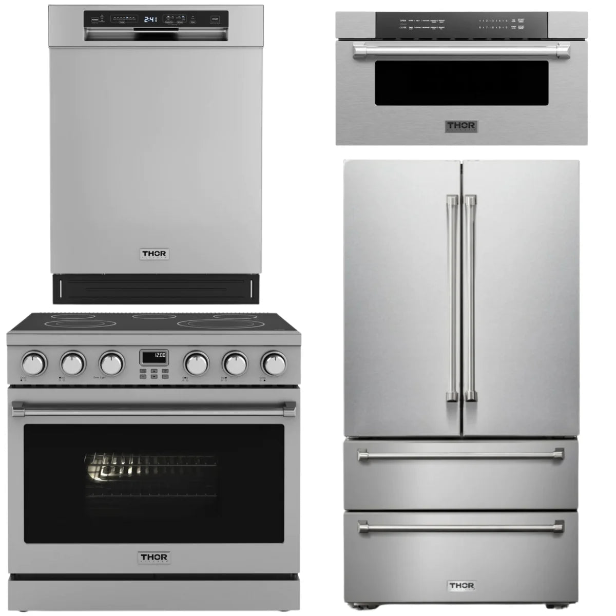 36 Electric Range, Refrigerator, Dishwasher and Microwave K4572