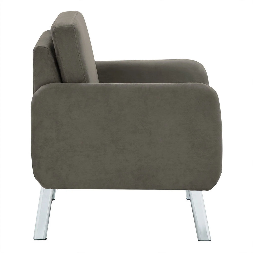 Charcoal Fabric Lounge Chair with Chrome Legs W15268