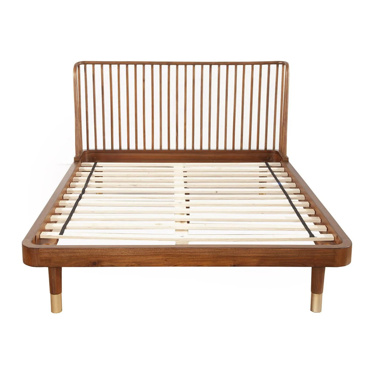 King Wood Platform Bed Dark Walnut L735