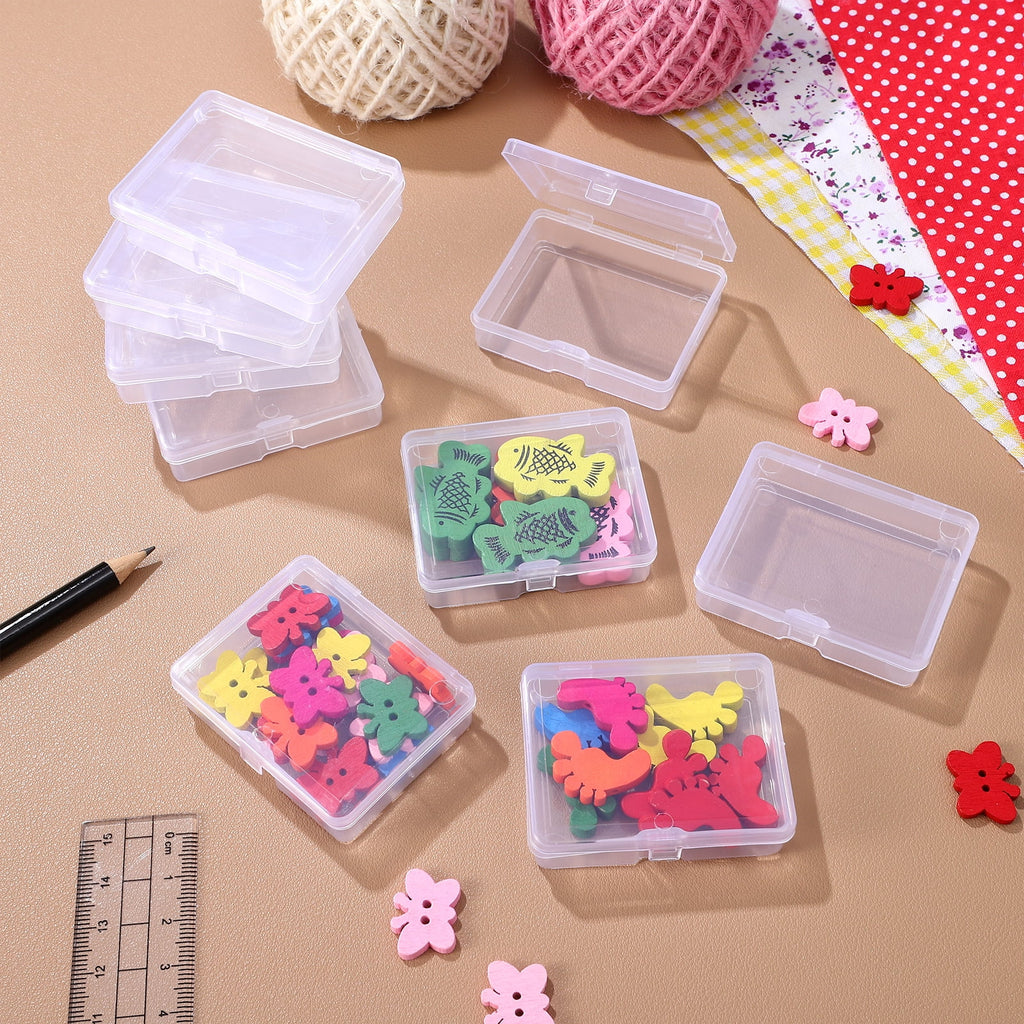 96 Pcs Mini Clear Plastic Boxes M7155
