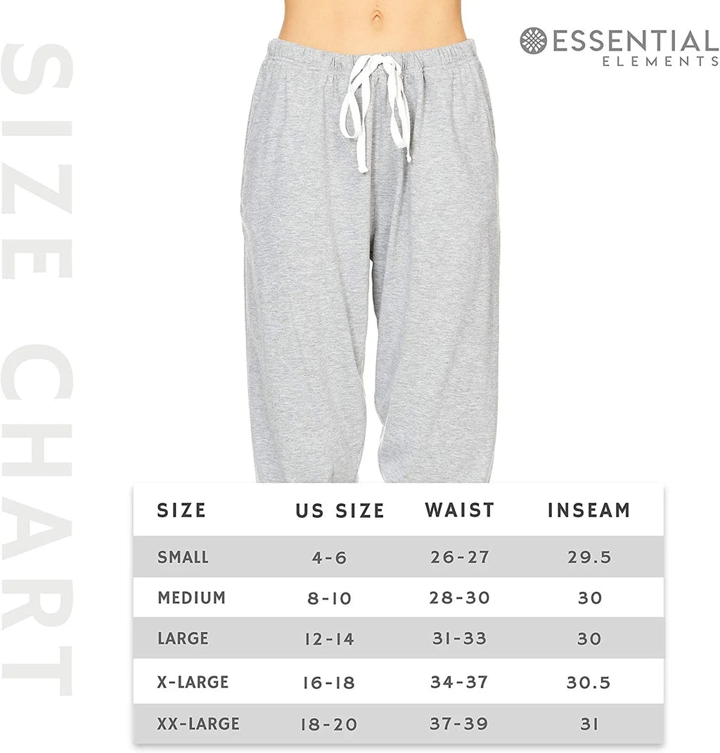 3 Pack Women's 100% Cotton Jersey Lounge Pajama Jogger Pants X3869