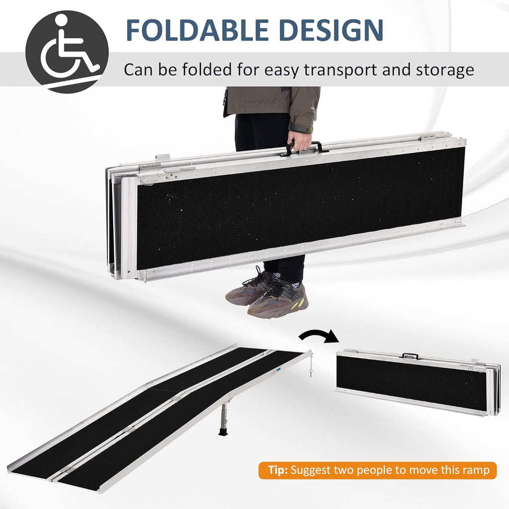Aluminum Skidproof PVC Carpeted Folding Wheelchair Ramp Q72024