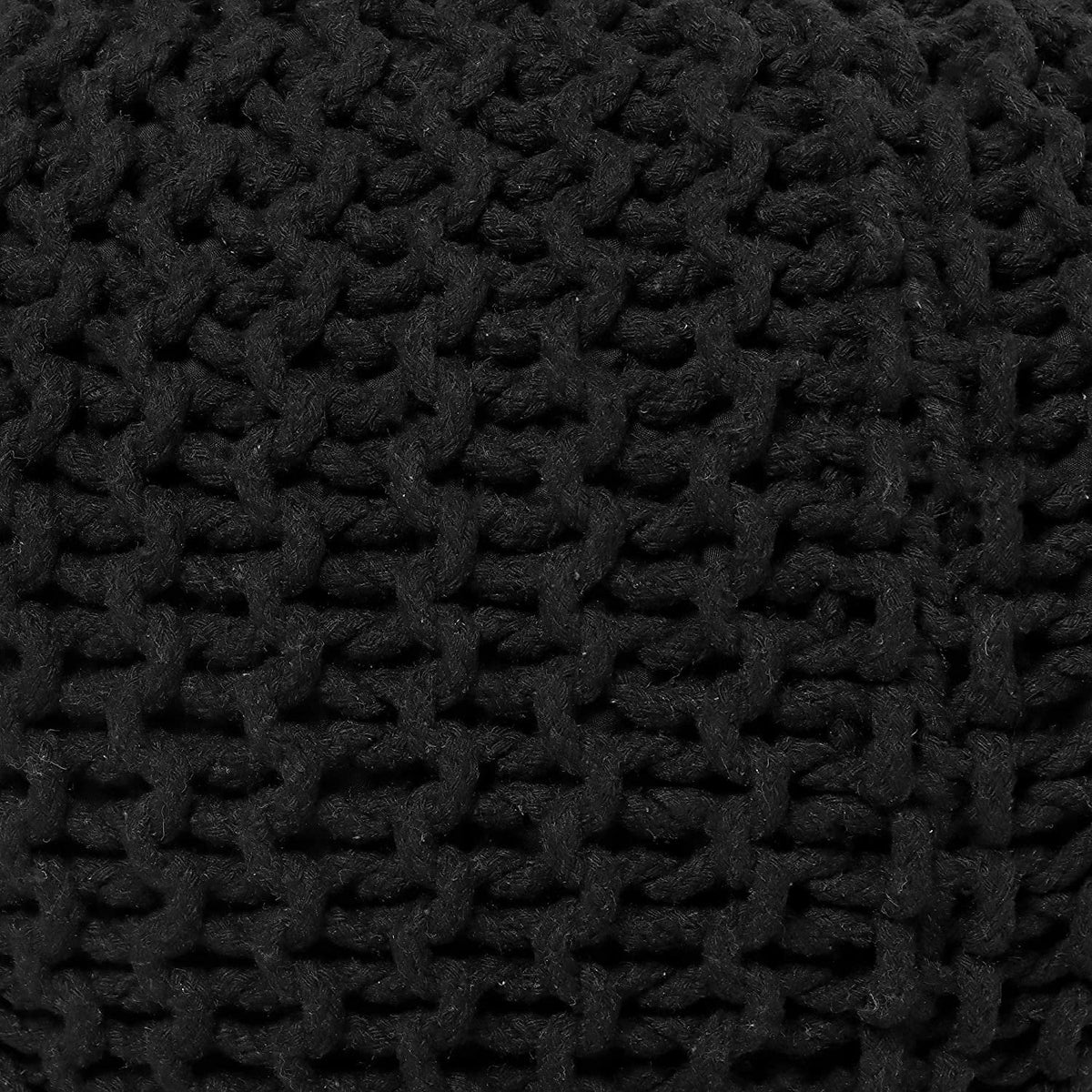 Hand Knitted 100% Cotton Round Pouf Ottoman K1085