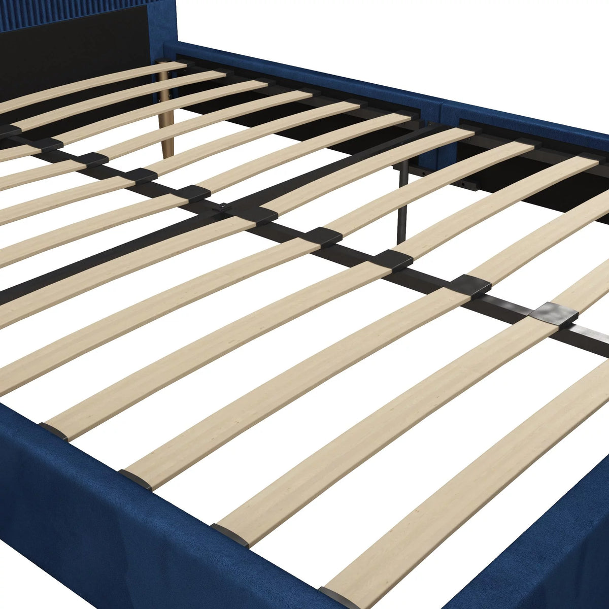 Queen Ivory Velvet Upholstered Bed with Headboard U763491