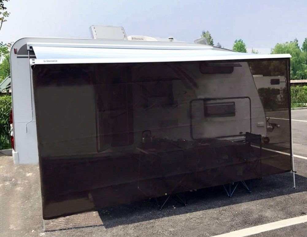 Beige Mesh RV Awning Sun Shade Screen 7' X 15'3'' J9652
