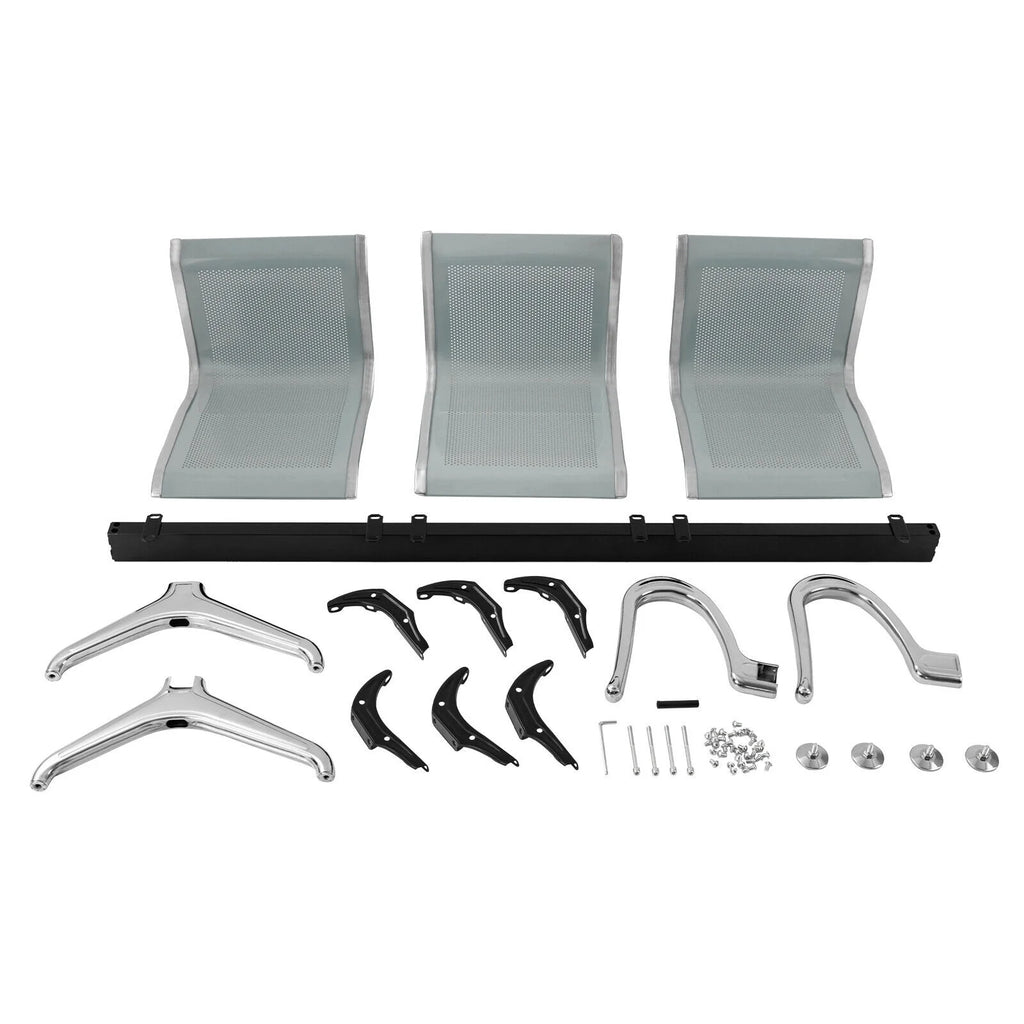 3-Seat Steel Reception Chair with Arms E5567