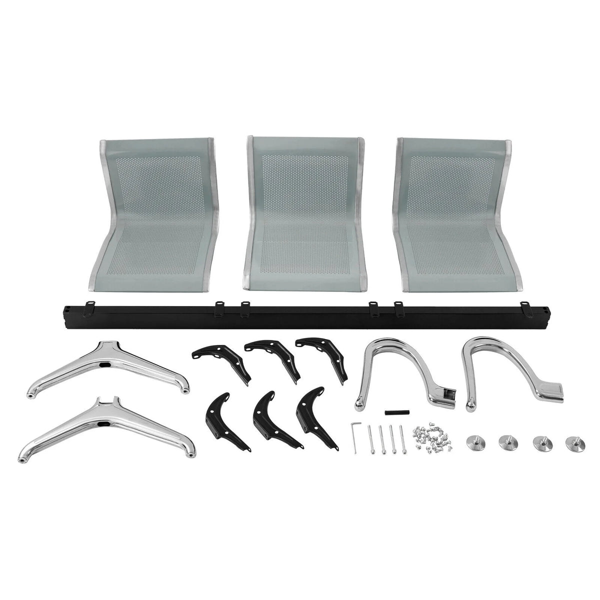 3-Seat Steel Reception Chair with Arms E5567