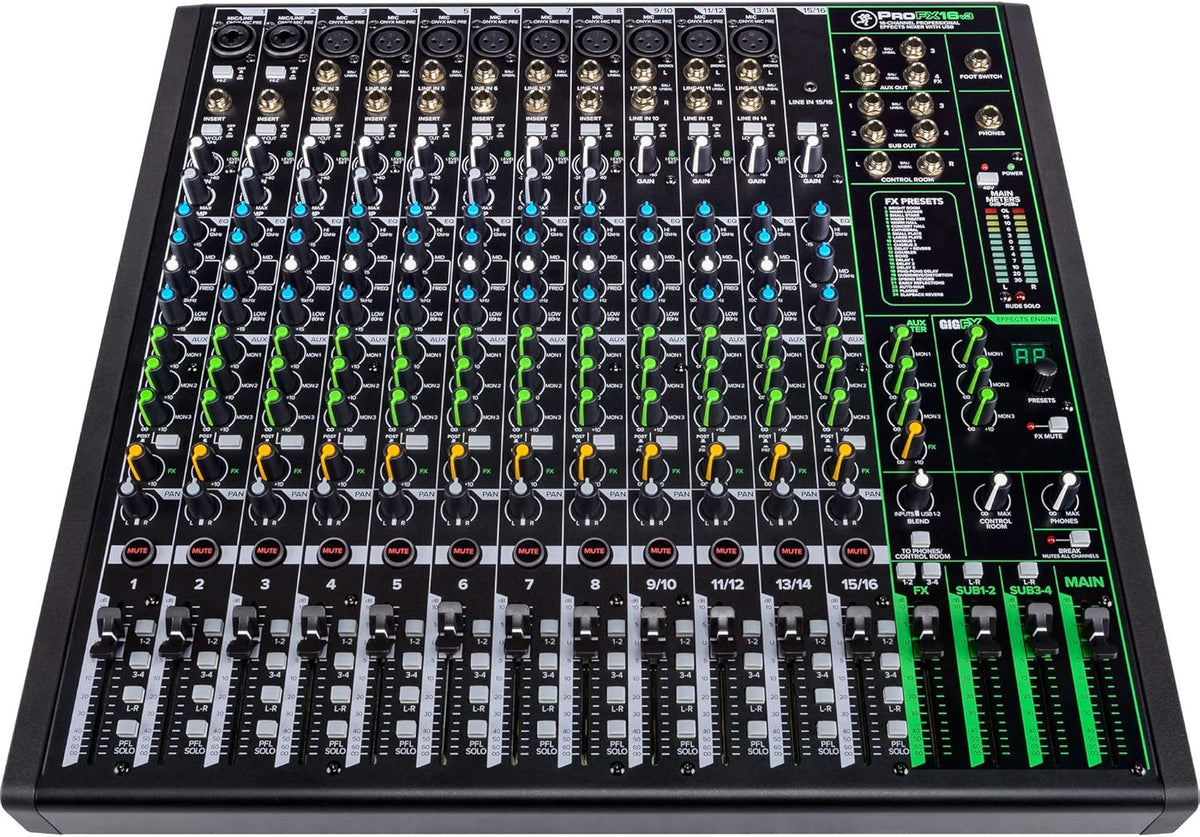 16-Channel Unpowered Mixer with TRS Cable, XLR Cable, Adapter and Cable Ties L654