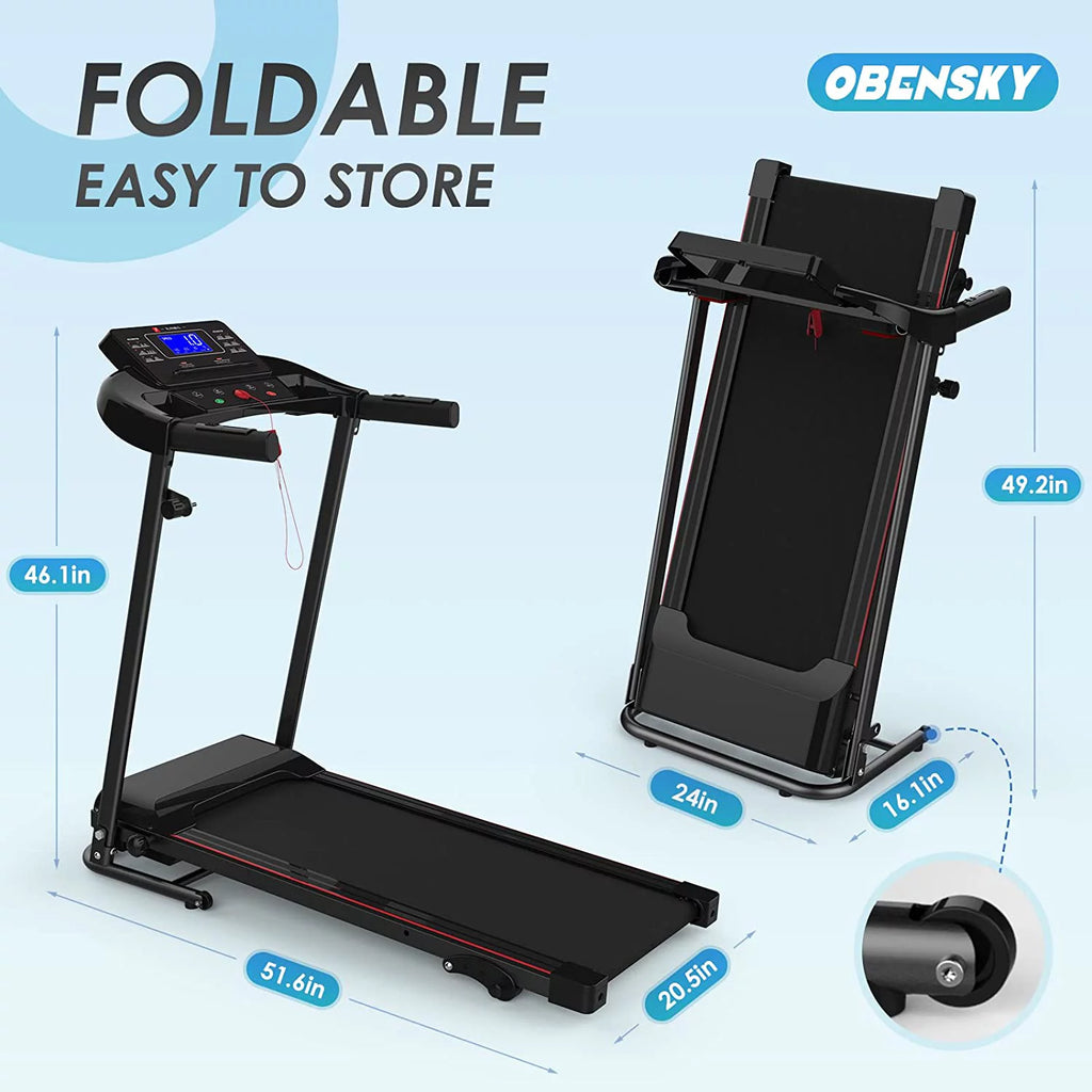 Folding Incline Treadmill with Smart LCD Display, 265lbs, 2.5HP Electric Treadmill G7402