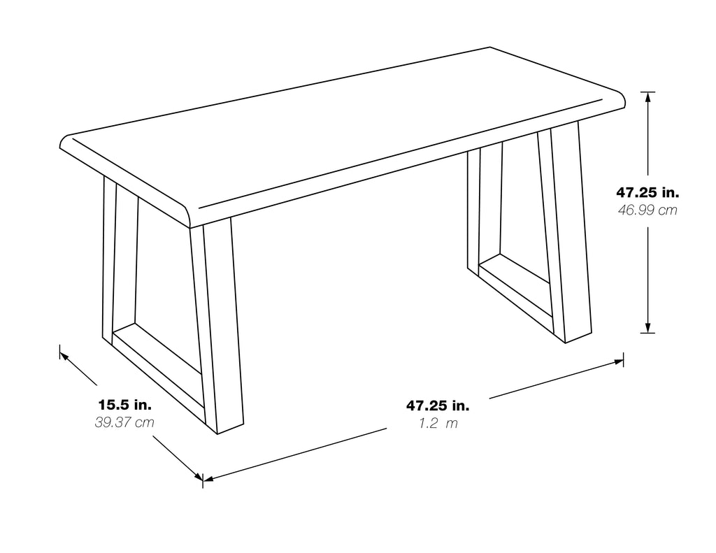 Charcoal Light Gray Bench G124