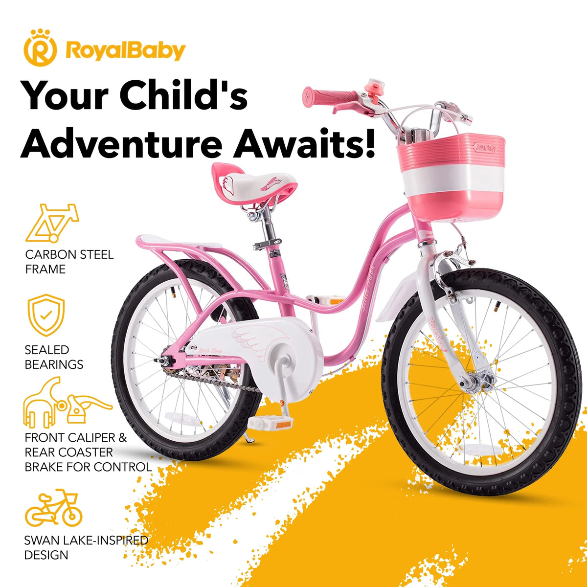 Pink 12 Carbon Steel Kids Bike Y232496
