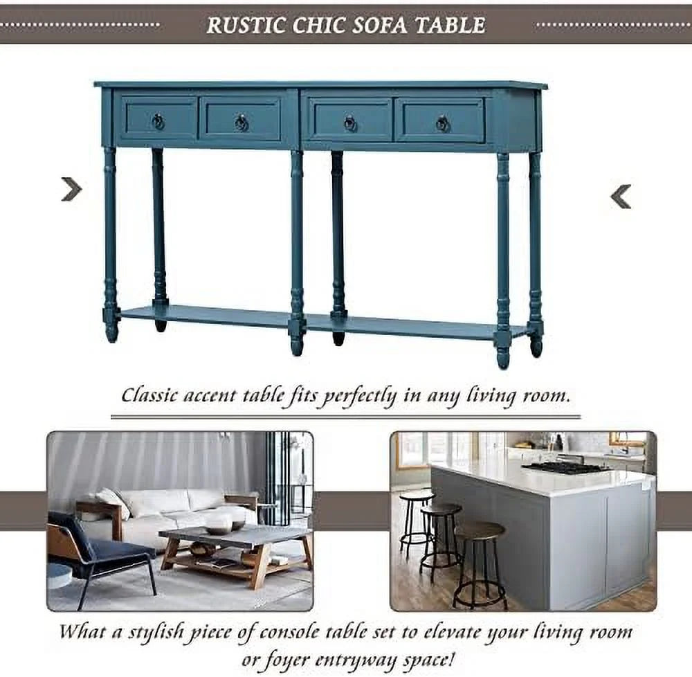 Console Table with 2 Drawers Wooden Narrow Sofa Table I210697