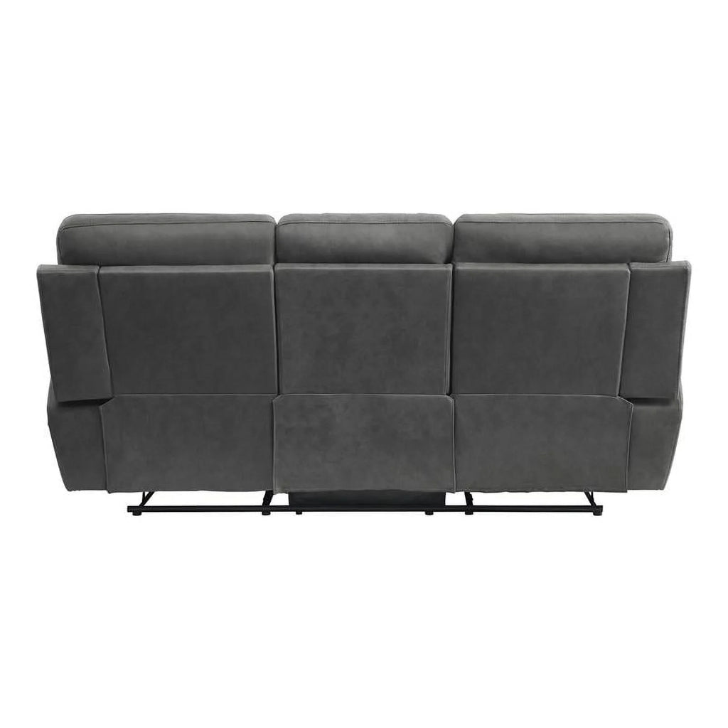 Microfiber Double Reclining Sofa with Cup Holders in Gray H934393