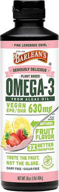 Pink Lemonade Vegan Omega 3 Liquid Algae Oil 16 oz U17489