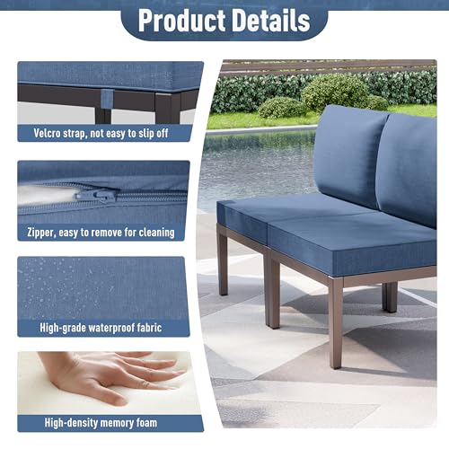 8 Pieces Metal Patio Furniture Set with Fire Pit Table V861633