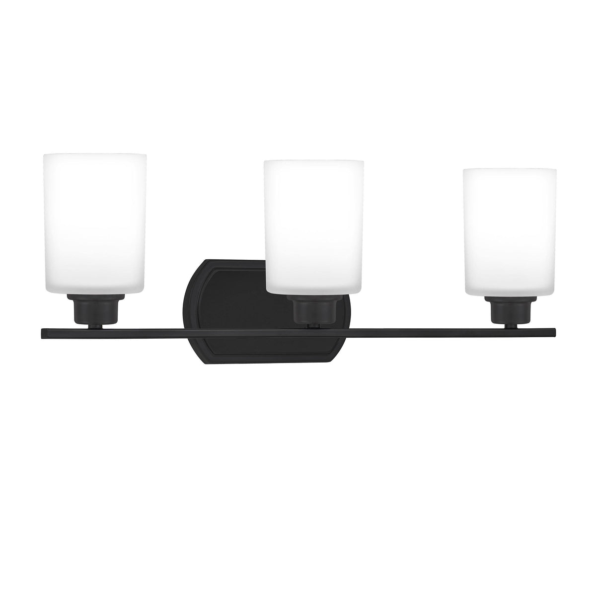 3 Light Matte Black Bath Light N190