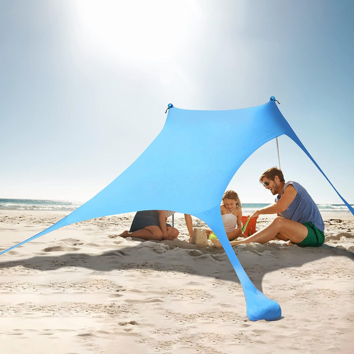 7×7 FT UPF50+ Pop Up Beach Tent Sun Shelter U2576
