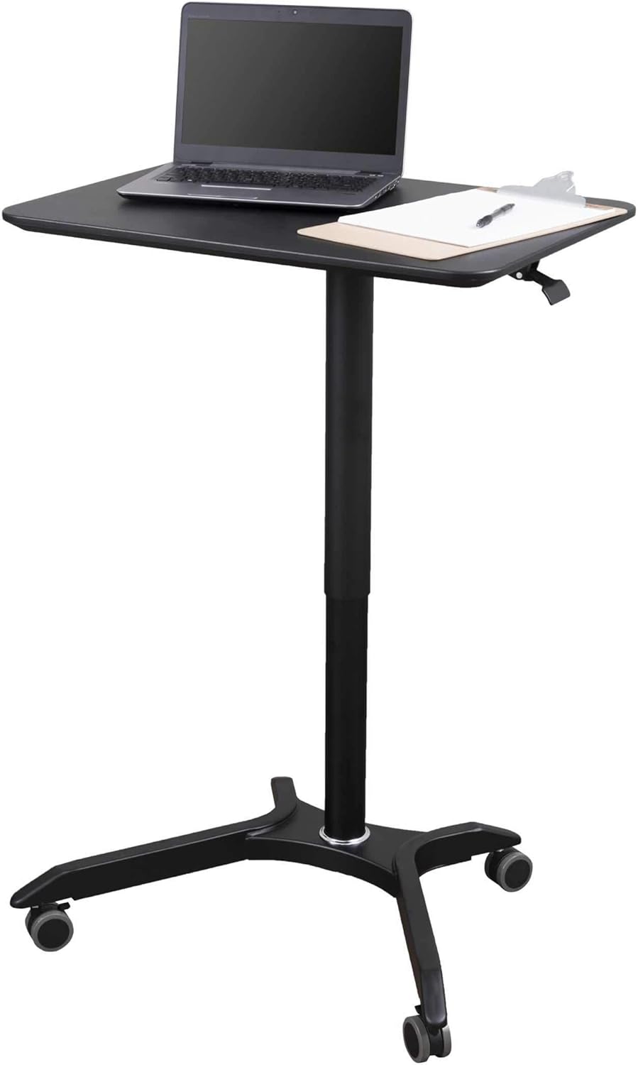 Black Adjustable Height Rolling Standing Desk Cart P5604