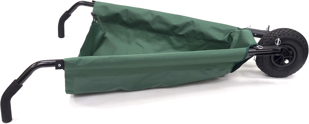 Green Canvas Folding Wheelbarrow Yard Cart X7389