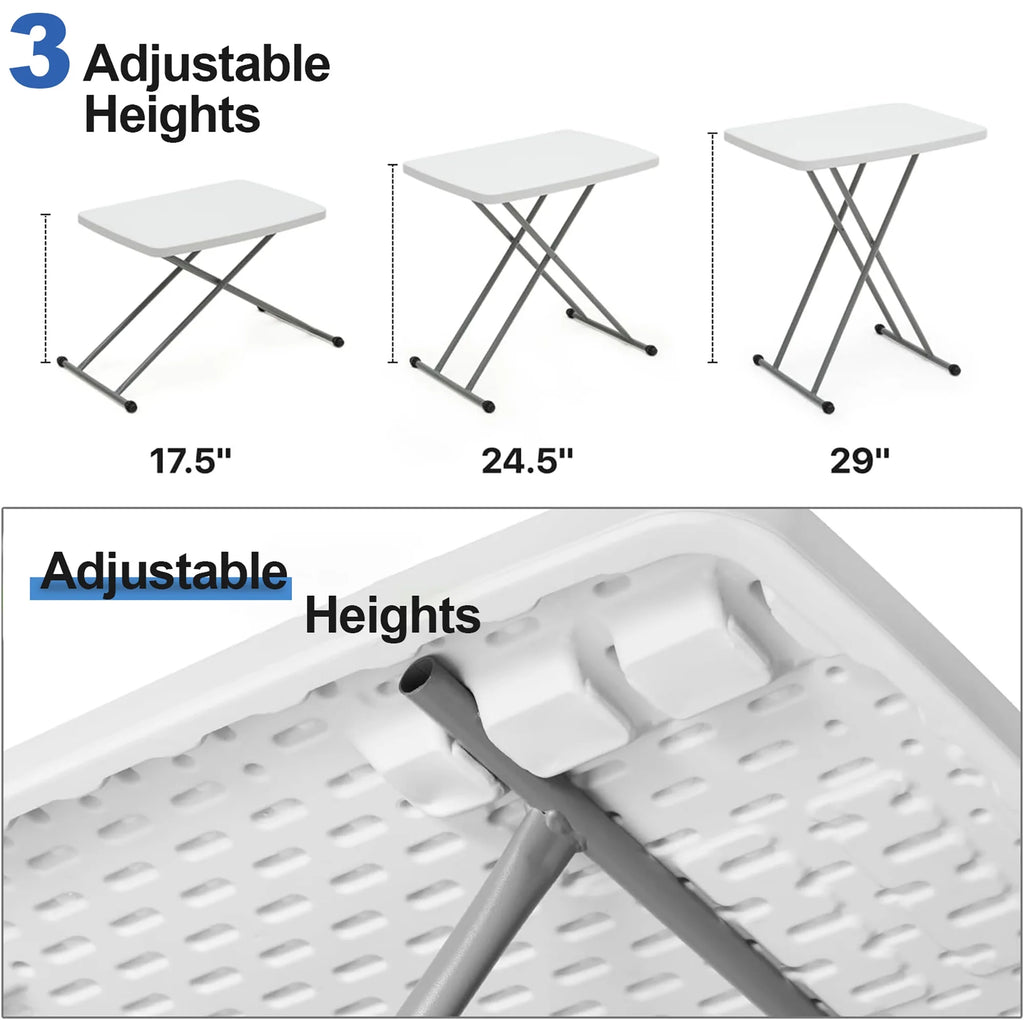 Adjustable Folding Table White W234803