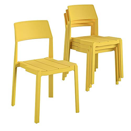 Charcoal Stacking Dining Chairs 4-Pack J866