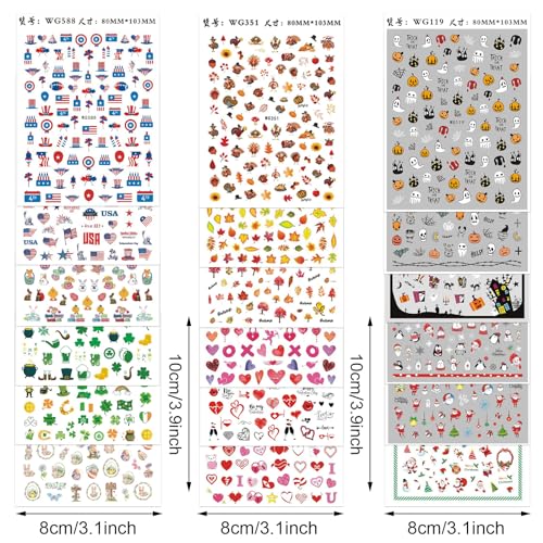 Fall Nail Art Stickers Self-Adhesive Nail Decals K2084