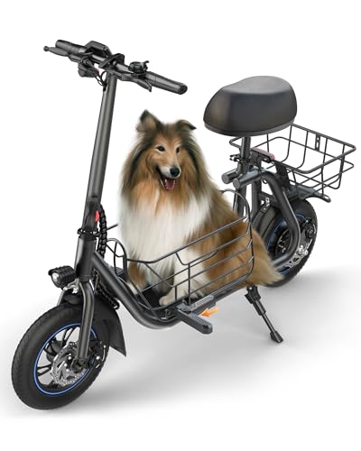 Electric Scooter with Seat, 550W Motor, 20-Mile Range W145