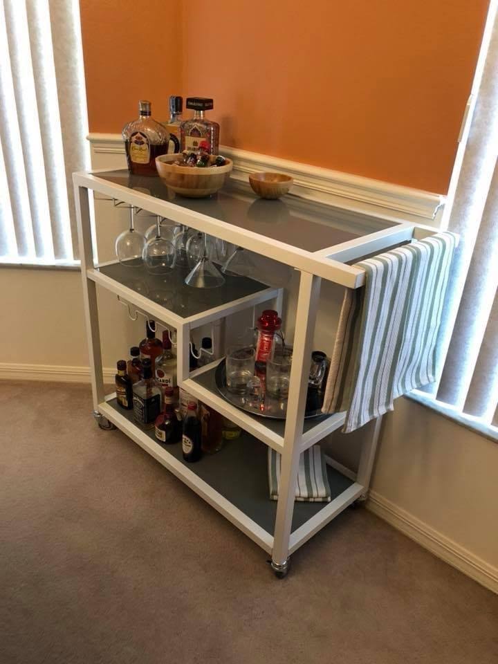 White Bar Cart U77691