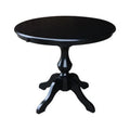 Round Dining Table with Leaf, Black G899